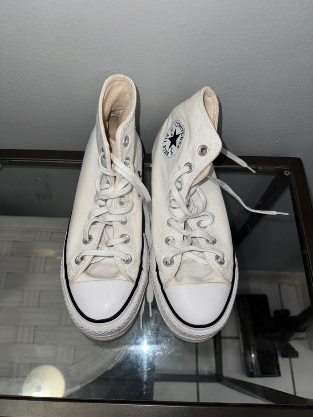 Converse White High-Top Platform Sneakers